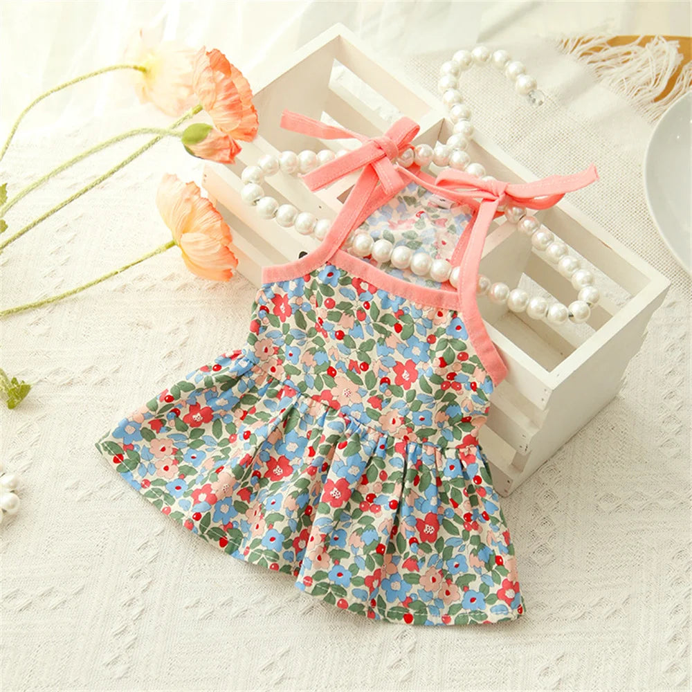 Summer Cotton Sphynx Cat Suspender Skirt Love Flower Pet Princess Dresses for Cats Gotas Katten Kedi Dog Dress mascotas Clothes XWangPet Store