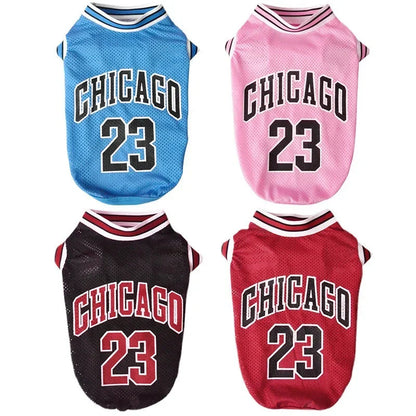 Mesh Breathable Dog Clothes Schnauzer Teddy Sport Large Dog Jersey Basketball Clothing Puppy T-Shirts Summer Pet Cat Shirts Pet Supplies Wholesale Store
