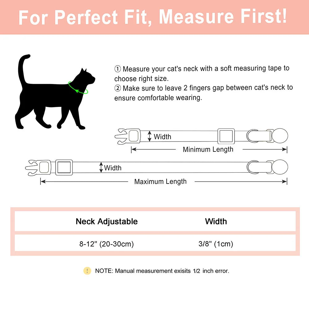 Custom Cat Collar PU Leather Cats Collars Necklace Safety Breakaway Pet Kitten Puppy Collars Anti-lost for Cats Free Engraved David's Mall-Pet Products Supplier