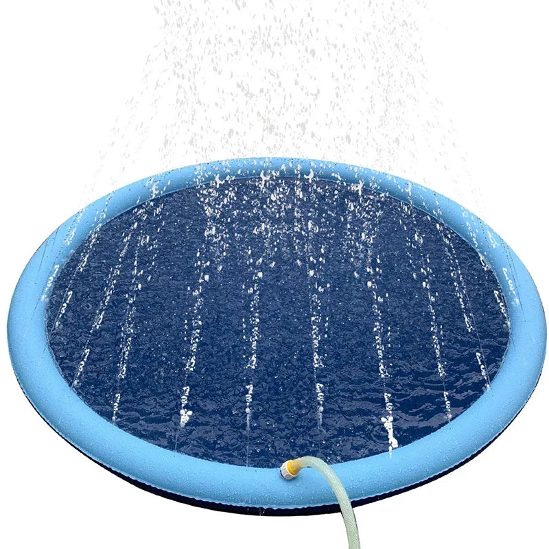 150/170cm Summer Pet Swimming Pool Inflatable Water Sprinkler Pad Play Cooling Mat Outdoor Interactive Fountain Toy for Dogs Gempet Store