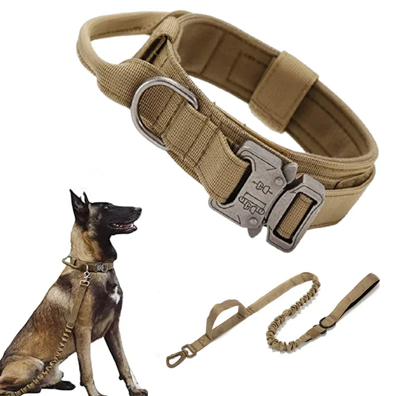 Durable Tactical Dog Collar Leash Set Adjustable Military Pet Collar Leash Medium Large Dog German Shepherd Training Accessories Shop1103887912 Store