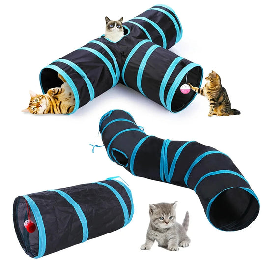 Cat Tunnel Foldable  Pet Supplies Cat S T Y Pass Play Tunnel Cat Toy Breathable Drill Barrel for Indoor loud paper Tina Home Life Store