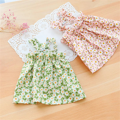 Summer Cotton Sphynx Cat Suspender Skirt Love Flower Pet Princess Dresses for Cats Gotas Katten Kedi Dog Dress mascotas Clothes XWangPet Store
