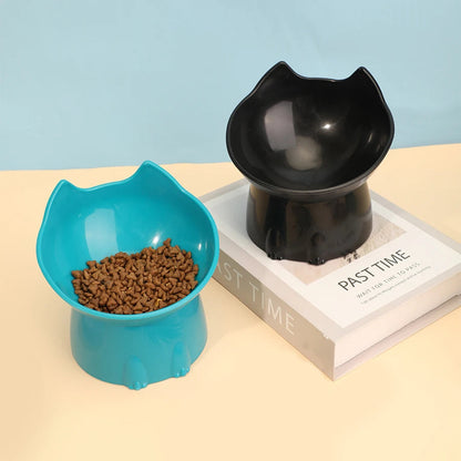 1pc WhiskerWare Elevated Cat Bowl, Anti-Tip Plastic Raised Pet Feeding Dish with Tilted Edge, Neck Protection Kitty Food Shop1103816215 Store