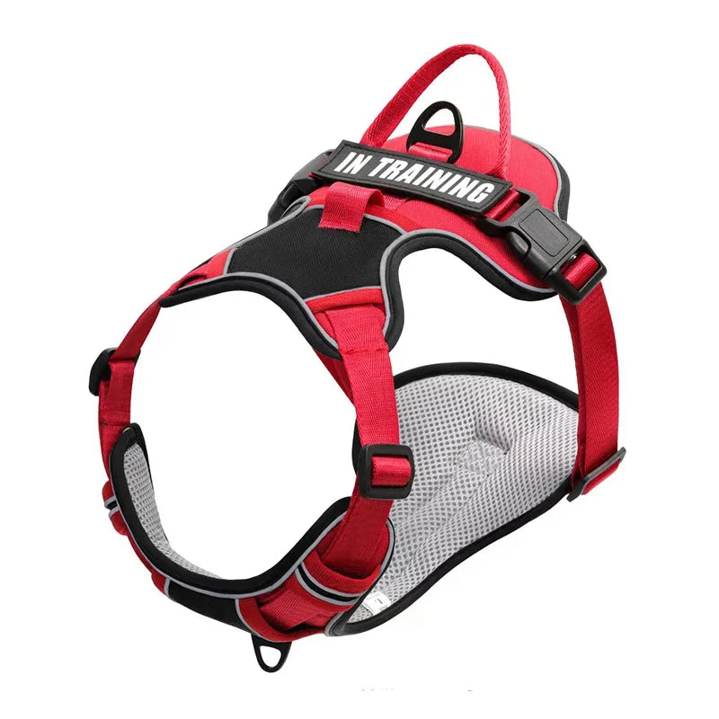 Nylon Adjustable Dog Harness Personalized Dog Harness Vest Reflective Breathable Pet Harness Leash For Small Medium Large Dogs KOMMILIFE Official Store