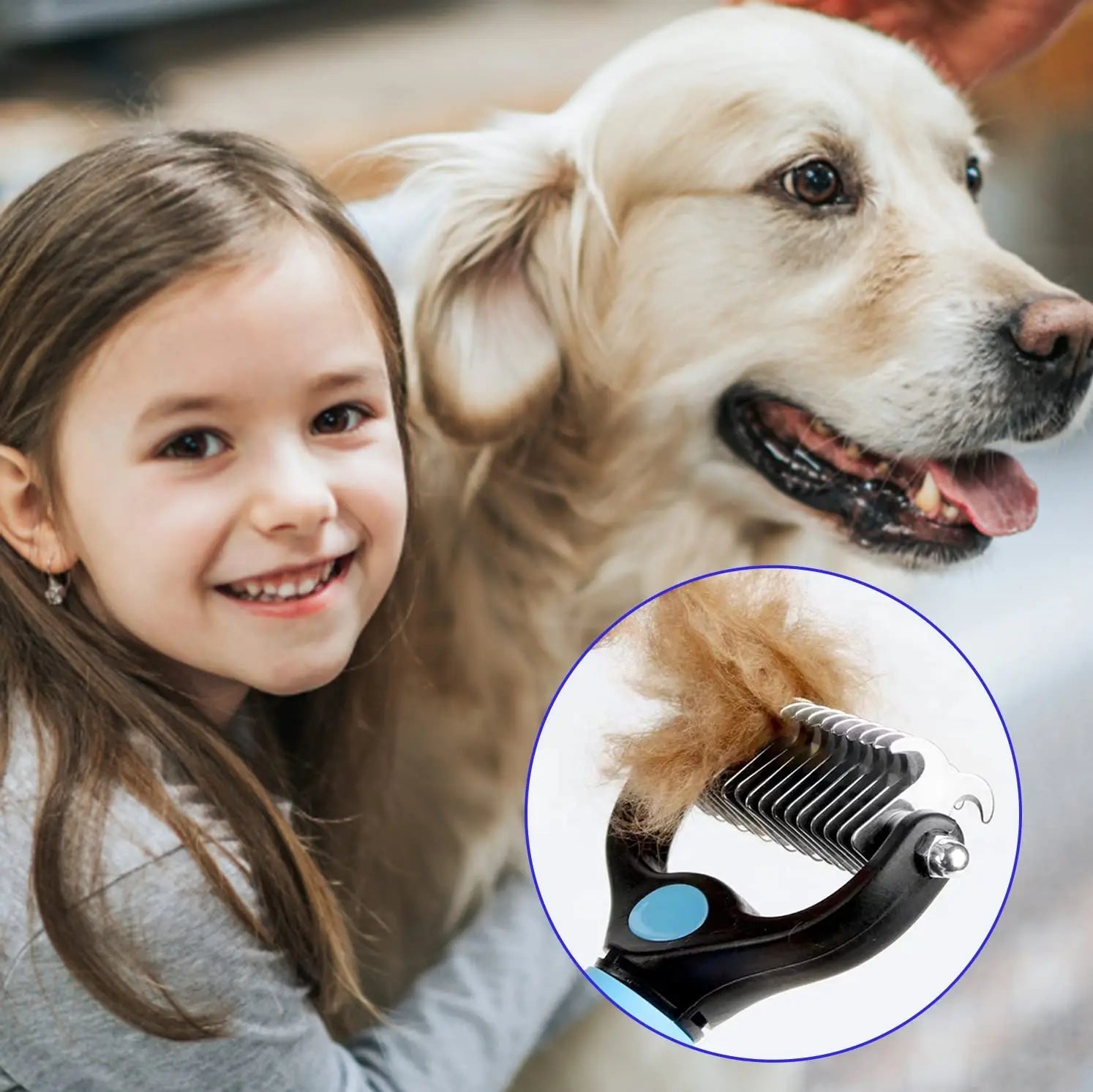 Professional Pet Deshedding Brush Dog Hair Remover Pet Fur Knot Cutter Puppy Cat Comb Brushes Dogs Grooming Shedding Supplies Bobit Store
