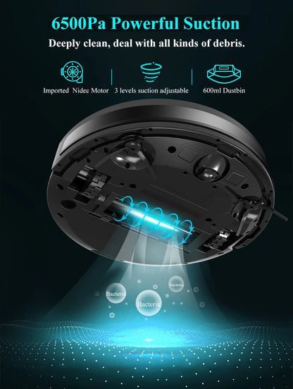 ABIR X8 Robot Vacuum Cleaner ,Laser System, Multiple Floors Maps, Zone Cleaning,Restricted Area Setting for Home Carpet Cleaning ABIR Official Store