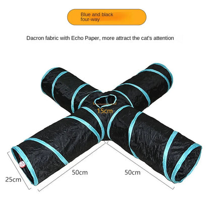 Cat Tunnel Foldable  Pet Supplies Cat S T Y Pass Play Tunnel Cat Toy Breathable Drill Barrel for Indoor loud paper Tina Home Life Store