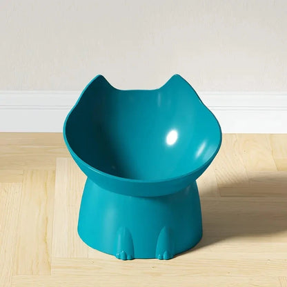 1pc WhiskerWare Elevated Cat Bowl, Anti-Tip Plastic Raised Pet Feeding Dish with Tilted Edge, Neck Protection Kitty Food Shop1103816215 Store