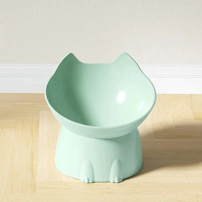 1pc WhiskerWare Elevated Cat Bowl, Anti-Tip Plastic Raised Pet Feeding Dish with Tilted Edge, Neck Protection Kitty Food Shop1103816215 Store