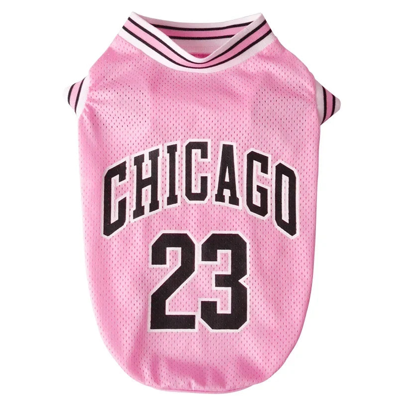 Mesh Breathable Dog Clothes Schnauzer Teddy Sport Large Dog Jersey Basketball Clothing Puppy T-Shirts Summer Pet Cat Shirts Pet Supplies Wholesale Store