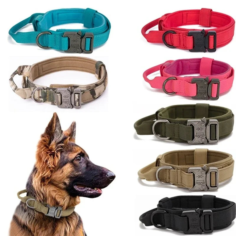 Durable Tactical Dog Collar Leash Set Adjustable Military Pet Collar Leash Medium Large Dog German Shepherd Training Accessories Shop1103887912 Store