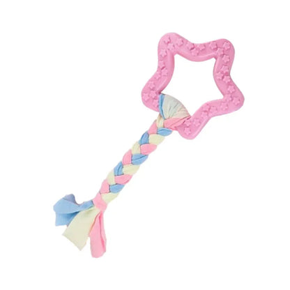 Dog Chew Toys for Cleaning Teeth Pink Soft Rubber Bone Funny Ball Interactive Donut Treat Set for Small Medium Dogs Pet Gifts Shop1103191158 Store