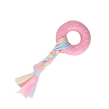 Dog Chew Toys for Cleaning Teeth Pink Soft Rubber Bone Funny Ball Interactive Donut Treat Set for Small Medium Dogs Pet Gifts Shop1103191158 Store