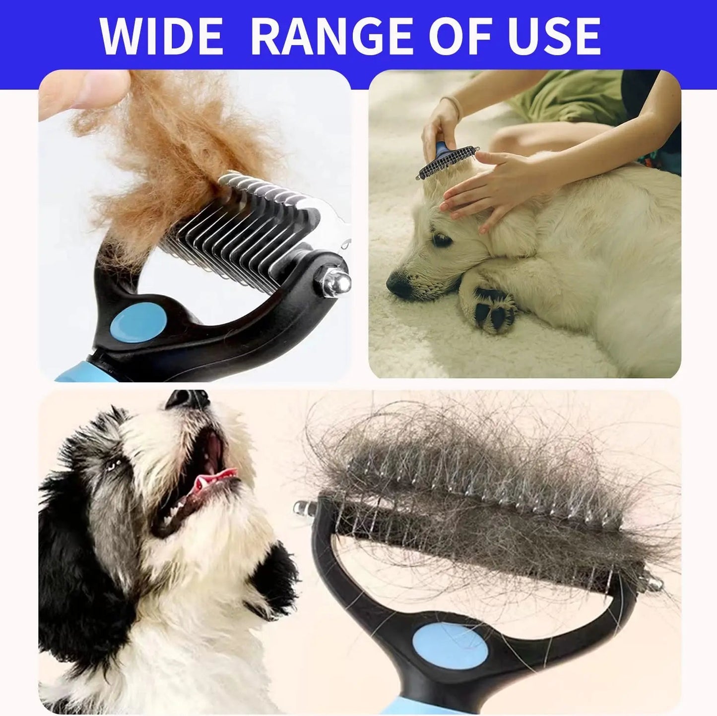Professional Pet Deshedding Brush Dog Hair Remover Pet Fur Knot Cutter Puppy Cat Comb Brushes Dogs Grooming Shedding Supplies Bobit Store