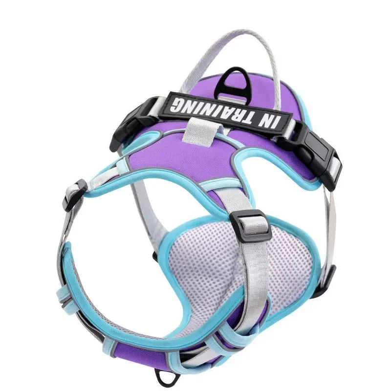 Nylon Adjustable Dog Harness Personalized Dog Harness Vest Reflective Breathable Pet Harness Leash For Small Medium Large Dogs KOMMILIFE Official Store