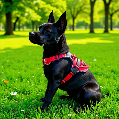 Nylon Adjustable Dog Harness Personalized Dog Harness Vest Reflective Breathable Pet Harness Leash For Small Medium Large Dogs KOMMILIFE Official Store