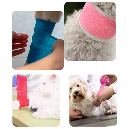 Pet Bandages Anti-fouling Devices Self-adhesive Elastic Bandage Outside Foot Protective Hair Free Cloth Straps for Cats and Dogs - My Pet Store
