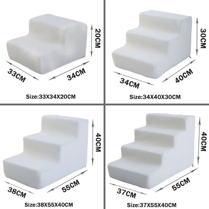 Pet Stairs Toys Cat Dog Ladder 2 3 4 Step Stairs for Dogs Puppy Ramp Detachable Sponge Pet Ladder Accessories WAITO-pets Store