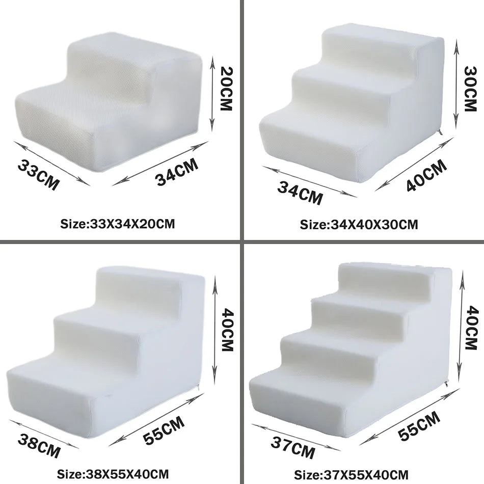 Pet Stairs Toys Cat Dog Ladder 2 3 4 Step Stairs for Dogs Puppy Ramp Detachable Sponge Pet Ladder Accessories WAITO-pets Store