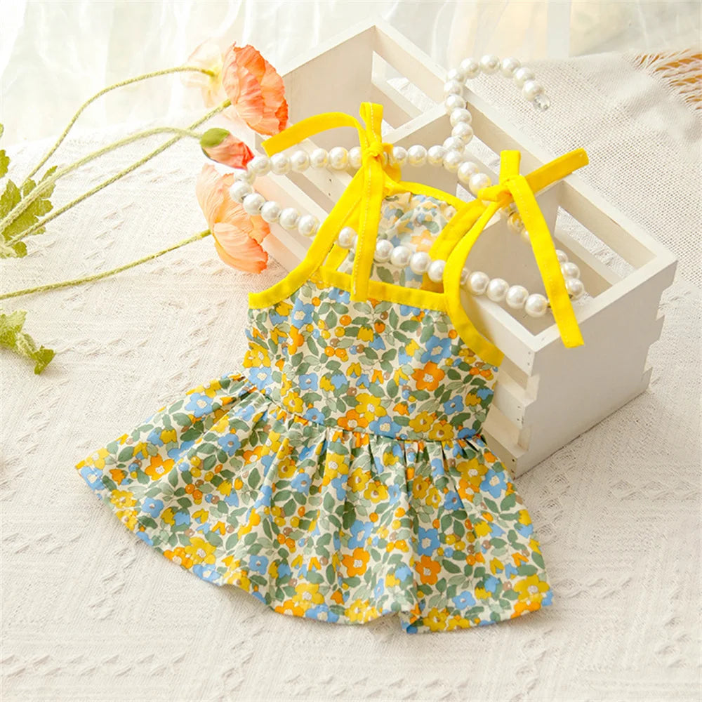 Summer Cotton Sphynx Cat Suspender Skirt Love Flower Pet Princess Dresses for Cats Gotas Katten Kedi Dog Dress mascotas Clothes XWangPet Store