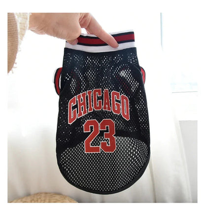 Mesh Breathable Dog Clothes Schnauzer Teddy Sport Large Dog Jersey Basketball Clothing Puppy T-Shirts Summer Pet Cat Shirts Pet Supplies Wholesale Store