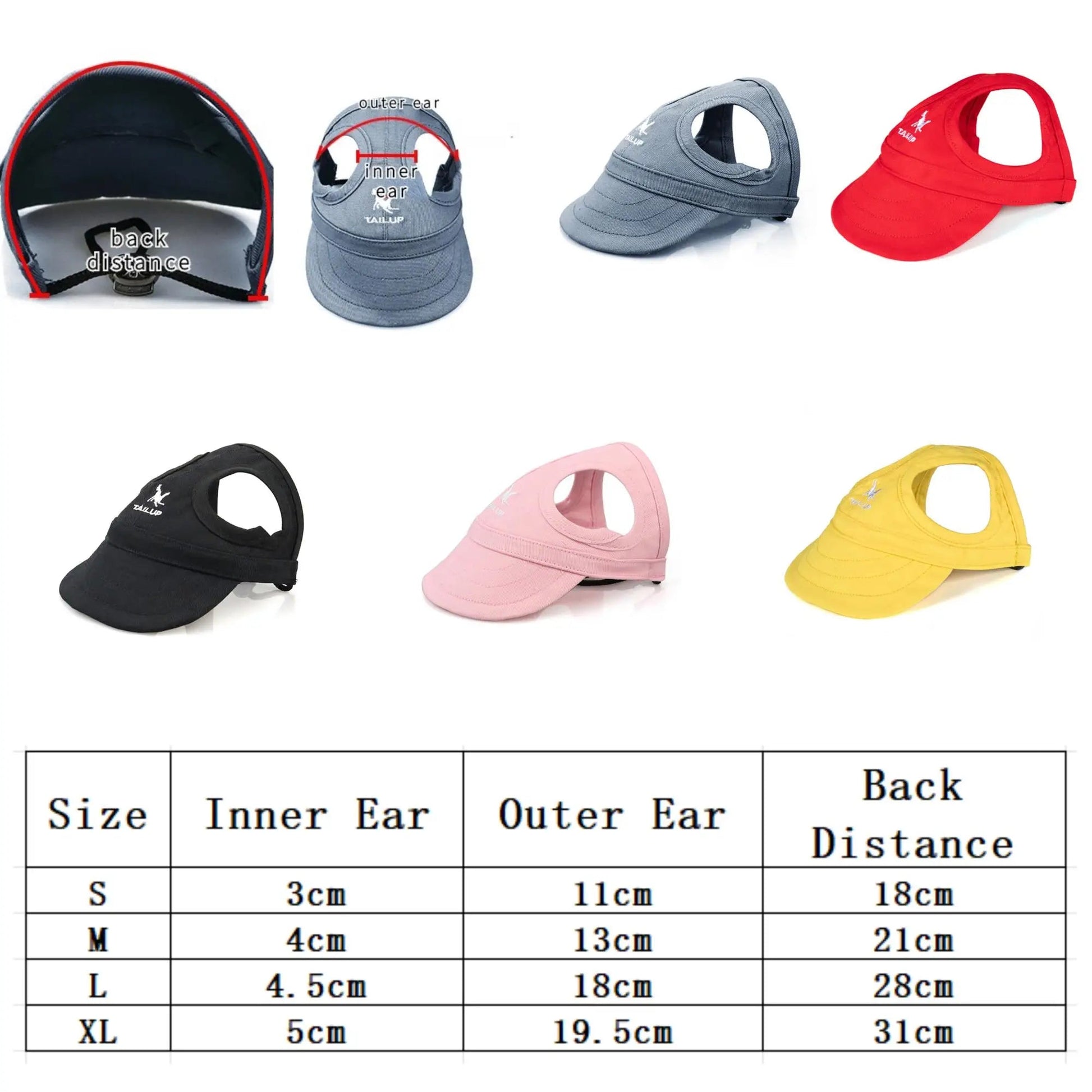 Adjustable Pet Dog Travel Cute Baseball Hat Sun Cap Visor Hat with Ear Holes Outdoor Sport Pet Supplies Xiao Hei Store