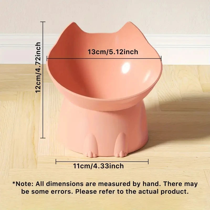 1pc WhiskerWare Elevated Cat Bowl, Anti-Tip Plastic Raised Pet Feeding Dish with Tilted Edge, Neck Protection Kitty Food Shop1103816215 Store