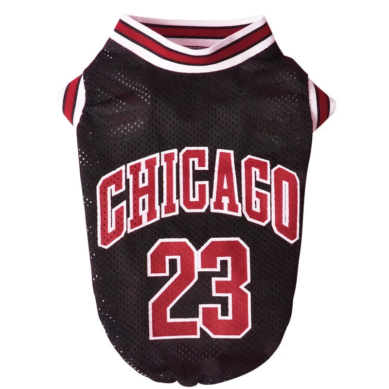 Mesh Breathable Dog Clothes Schnauzer Teddy Sport Large Dog Jersey Basketball Clothing Puppy T-Shirts Summer Pet Cat Shirts Pet Supplies Wholesale Store