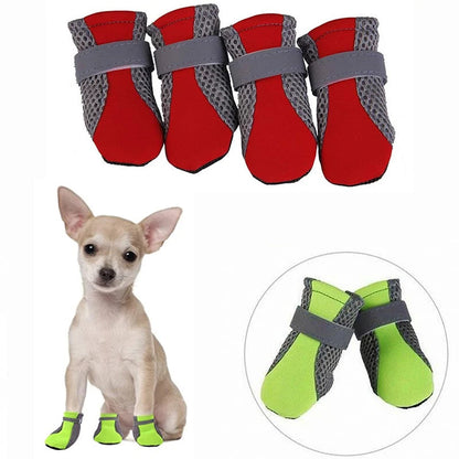 Pet Dog Shoes Breathable Waterproof Outdoor Walking Net Soft Summer Pet Shoes Night Safe Reflective Boots for Small Medium Dogs Cloud house Store
