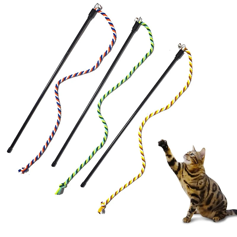 Cat Toy Interactive Teasing Rod with Rope for Cats to Chew and Chase Kitten Teaser Toy Pet Cats Wand Toys Stick Toy TAOZI Dropshipping Service Store