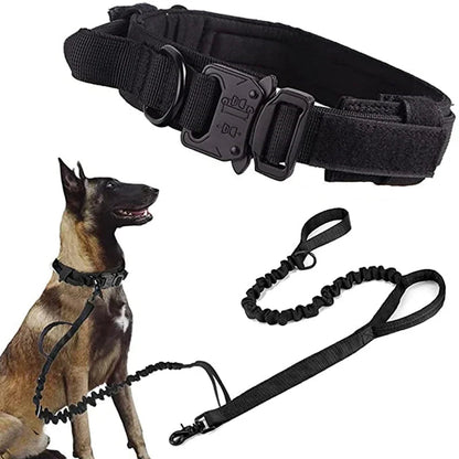 Durable Tactical Dog Collar Leash Set Adjustable Military Pet Collar Leash Medium Large Dog German Shepherd Training Accessories Shop1103887912 Store