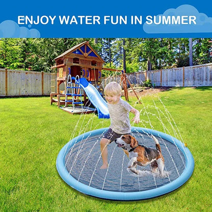 150/170cm Summer Pet Swimming Pool Inflatable Water Sprinkler Pad Play Cooling Mat Outdoor Interactive Fountain Toy for Dogs Gempet Store