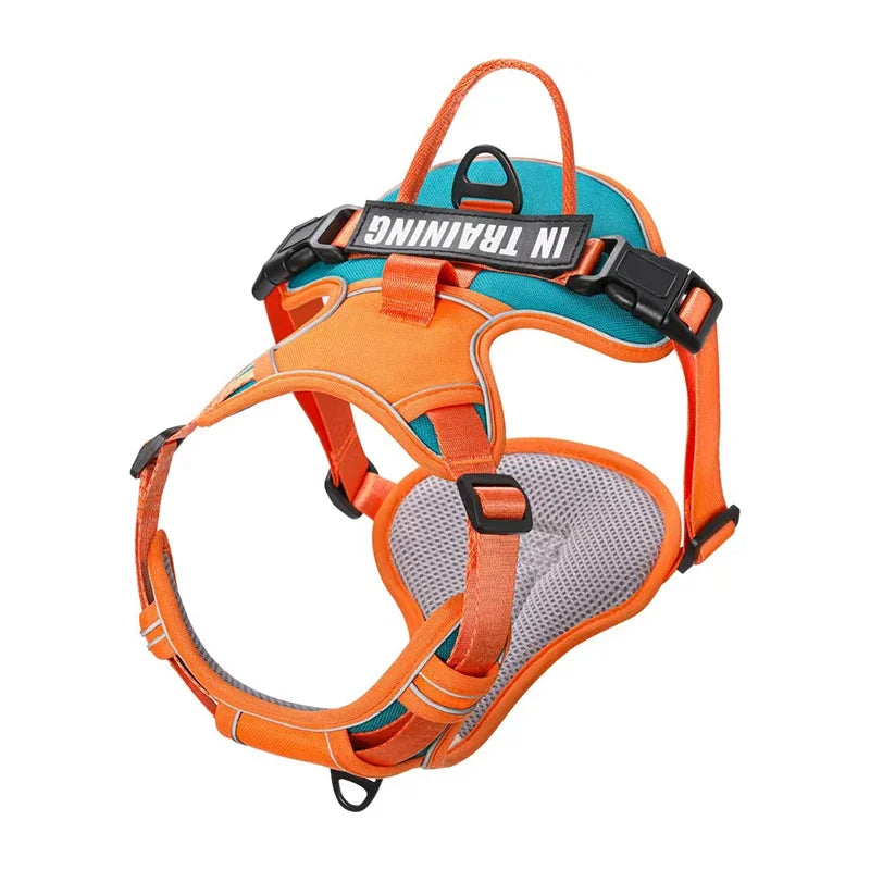 Nylon Adjustable Dog Harness Personalized Dog Harness Vest Reflective Breathable Pet Harness Leash For Small Medium Large Dogs KOMMILIFE Official Store