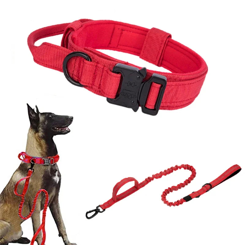 Durable Tactical Dog Collar Leash Set Adjustable Military Pet Collar Leash Medium Large Dog German Shepherd Training Accessories Shop1103887912 Store