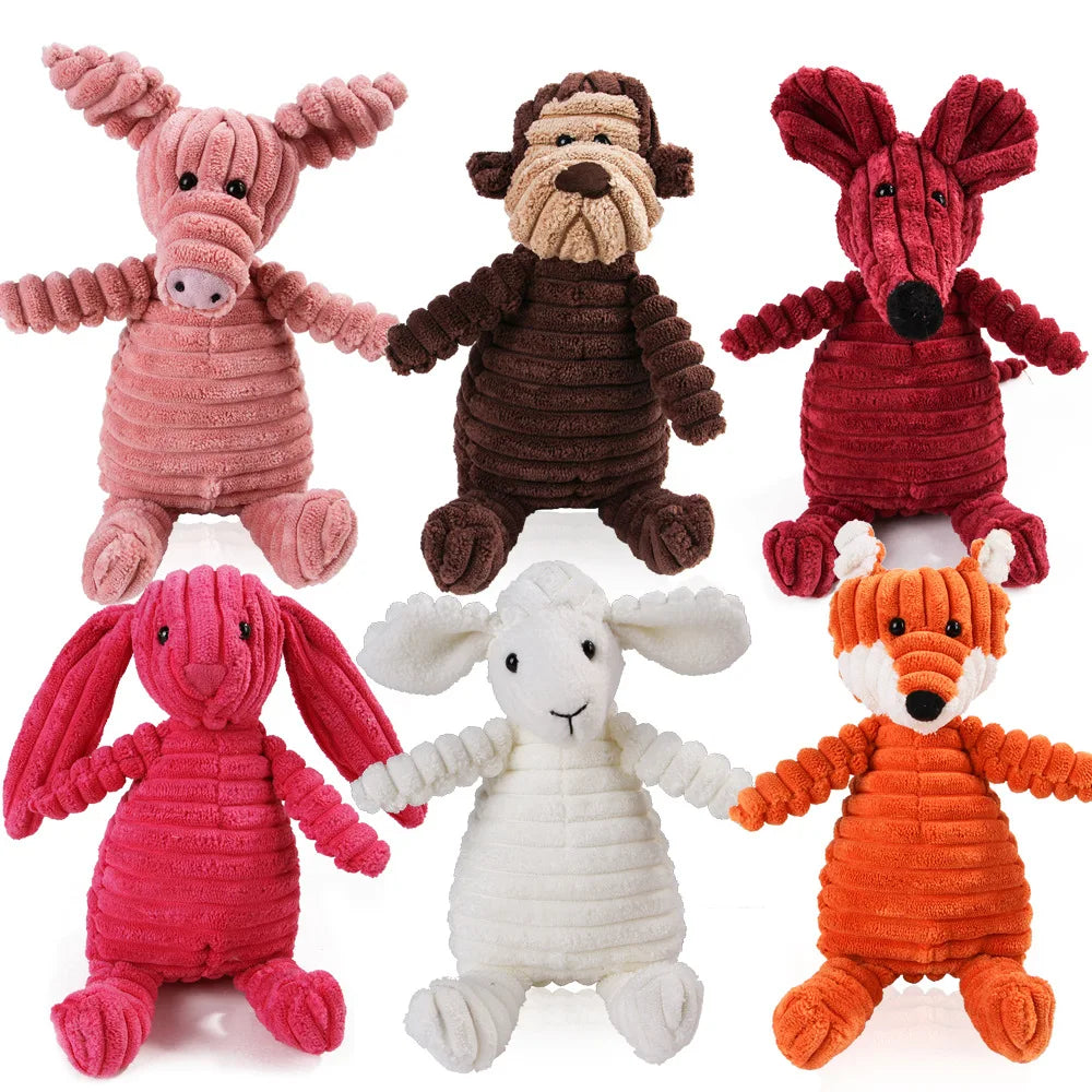 Pet Dog Molar Toy Vent Training Corduroy Monkey Pig Voice Plush Toy Dog Tooth Cleaning Supplie Dog Toys for Large Dogs Bobit Store