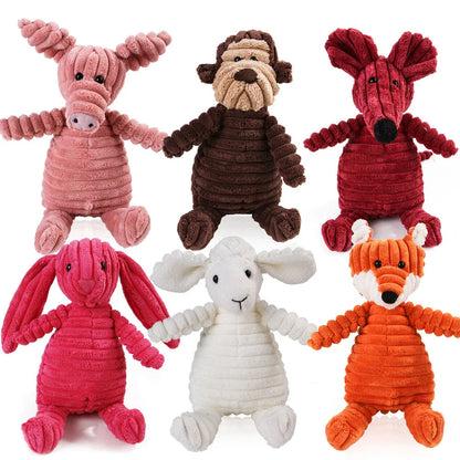 Pet Dog Molar Toy Vent Training Corduroy Monkey Pig Voice Plush Toy Dog Tooth Cleaning Supplie Dog Toys for Large Dogs Bobit Store
