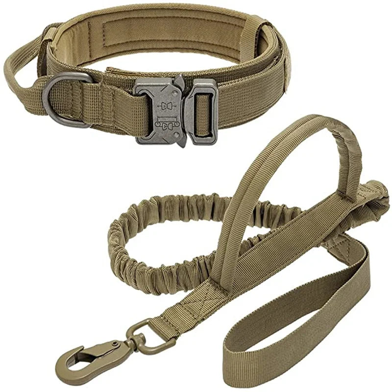 Durable Tactical Dog Collar Leash Set Adjustable Military Pet Collar Leash Medium Large Dog German Shepherd Training Accessories Shop1103887912 Store
