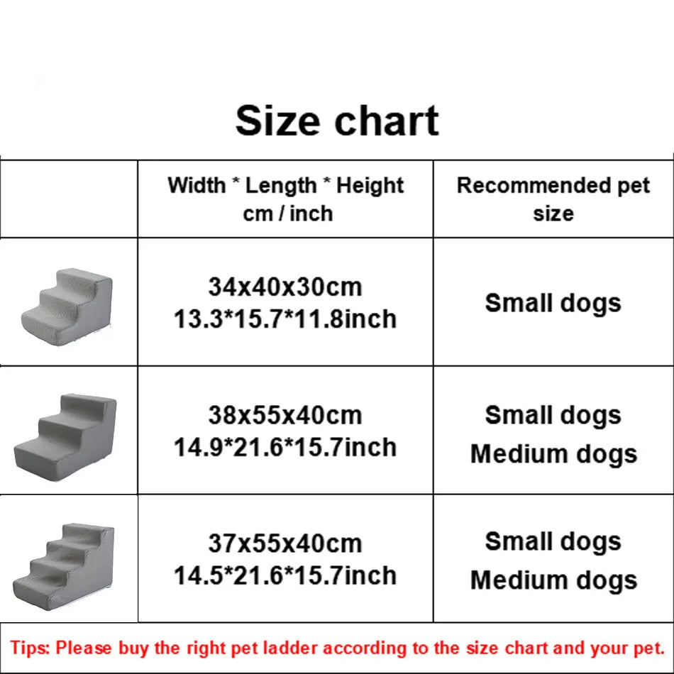 Pet Stairs Toys Cat Dog Ladder 2 3 4 Step Stairs for Dogs Puppy Ramp Detachable Sponge Pet Ladder Accessories WAITO-pets Store