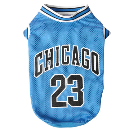 Mesh Breathable Dog Clothes Schnauzer Teddy Sport Large Dog Jersey Basketball Clothing Puppy T-Shirts Summer Pet Cat Shirts Pet Supplies Wholesale Store