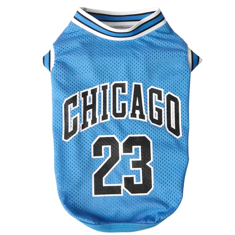 Mesh Breathable Dog Clothes Schnauzer Teddy Sport Large Dog Jersey Basketball Clothing Puppy T-Shirts Summer Pet Cat Shirts Pet Supplies Wholesale Store