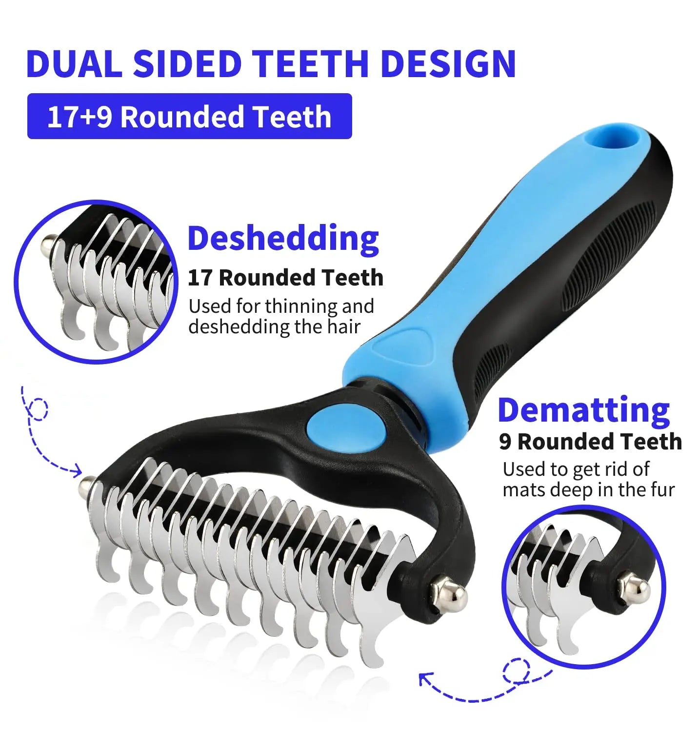 Professional Pet Deshedding Brush Dog Hair Remover Pet Fur Knot Cutter Puppy Cat Comb Brushes Dogs Grooming Shedding Supplies Bobit Store