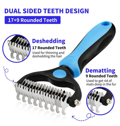 Professional Pet Deshedding Brush Dog Hair Remover Pet Fur Knot Cutter Puppy Cat Comb Brushes Dogs Grooming Shedding Supplies Bobit Store