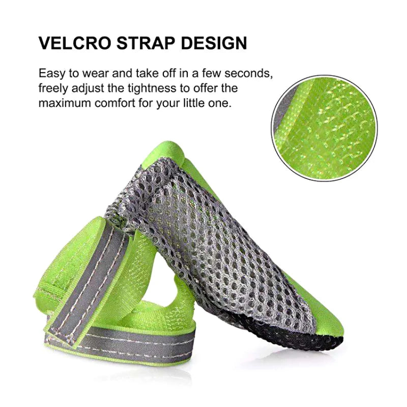 Pet Dog Shoes Breathable Waterproof Outdoor Walking Net Soft Summer Pet Shoes Night Safe Reflective Boots for Small Medium Dogs Cloud house Store
