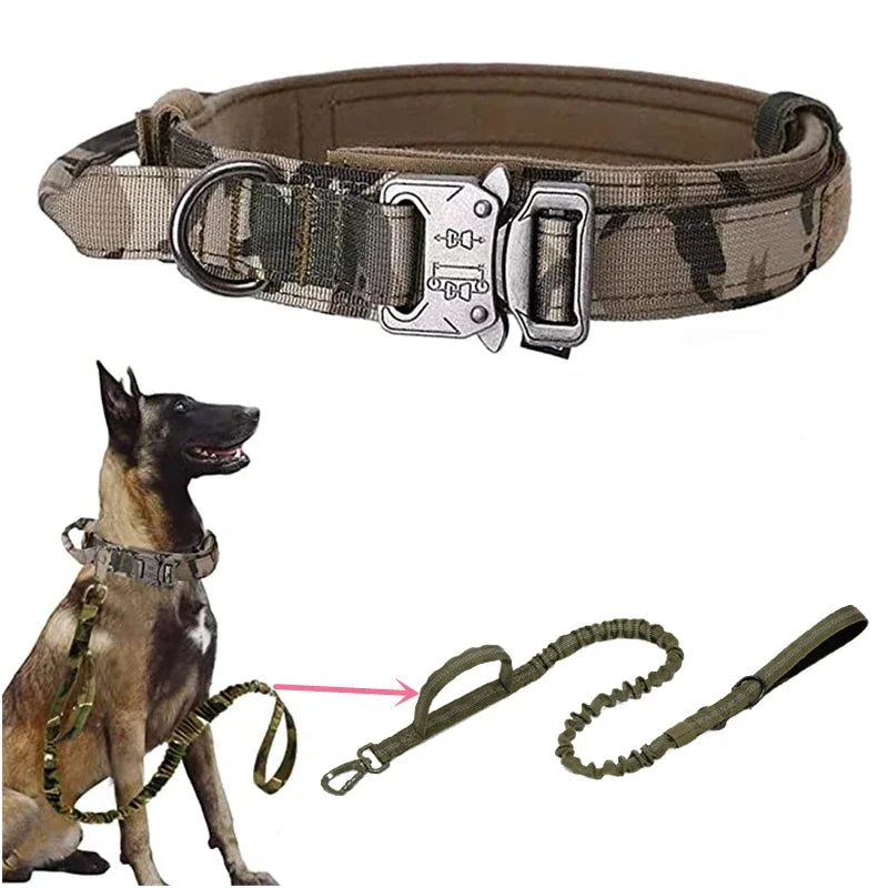 Durable Tactical Dog Collar Leash Set Adjustable Military Pet Collar Leash Medium Large Dog German Shepherd Training Accessories Shop1103887912 Store