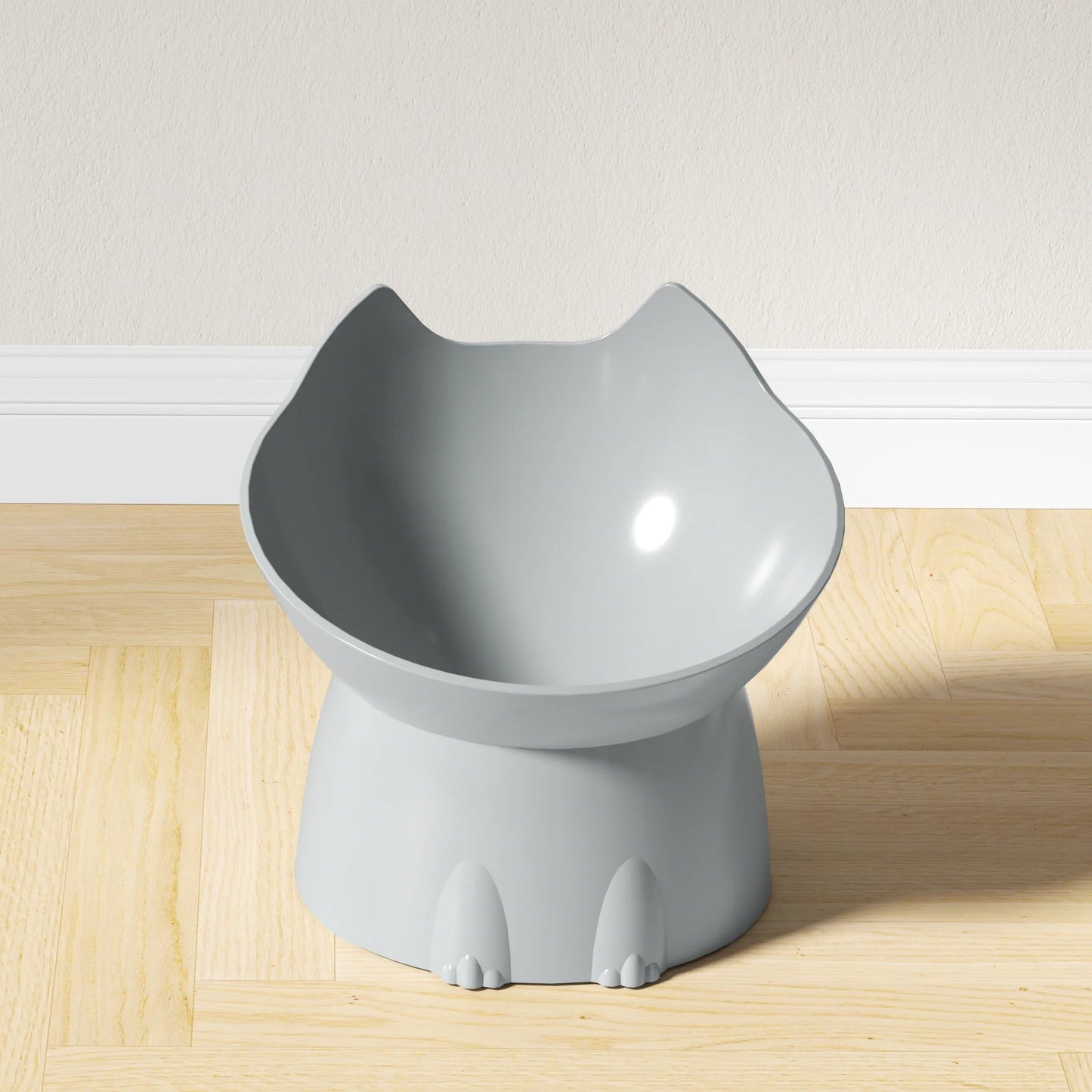 1pc WhiskerWare Elevated Cat Bowl, Anti-Tip Plastic Raised Pet Feeding Dish with Tilted Edge, Neck Protection Kitty Food Shop1103816215 Store
