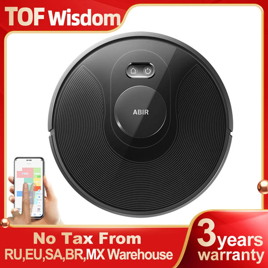 ABIR X8 Robot Vacuum Cleaner ,Laser System, Multiple Floors Maps, Zone Cleaning,Restricted Area Setting for Home Carpet Cleaning ABIR Official Store