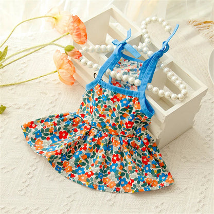 Summer Cotton Sphynx Cat Suspender Skirt Love Flower Pet Princess Dresses for Cats Gotas Katten Kedi Dog Dress mascotas Clothes XWangPet Store