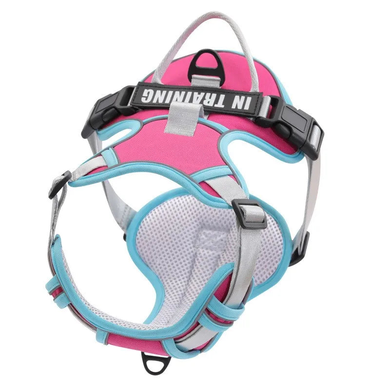 Nylon Adjustable Dog Harness Personalized Dog Harness Vest Reflective Breathable Pet Harness Leash For Small Medium Large Dogs - My Pet Store
