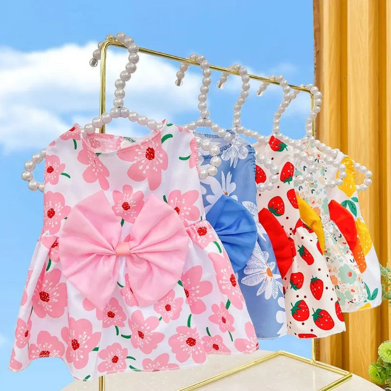 Dog Princess Dress Spring Summer Kitten Pet Skirt Cute Dog Dress Bow Lace for Small Medium Puppy Poodle Chihuahua Simbuid Official Store